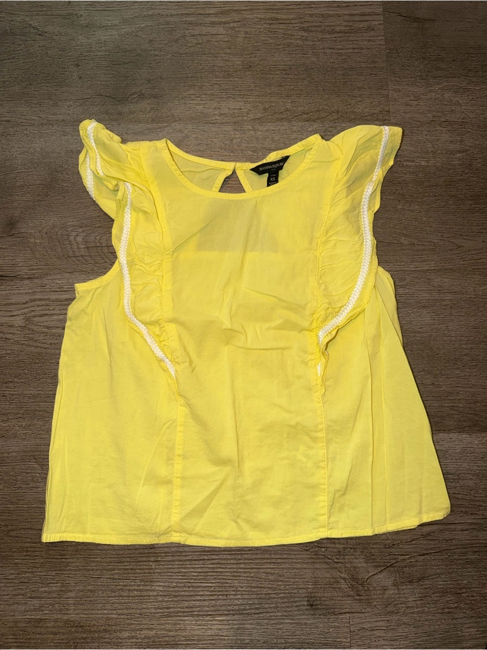 Banana Republic Bright Yellow Ruffle Sleeve Women's Top